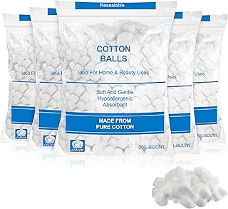 1000 Pcs Soft Cotton Ball Bulk Organic Medium Cotton Ball Absorbent Mult...