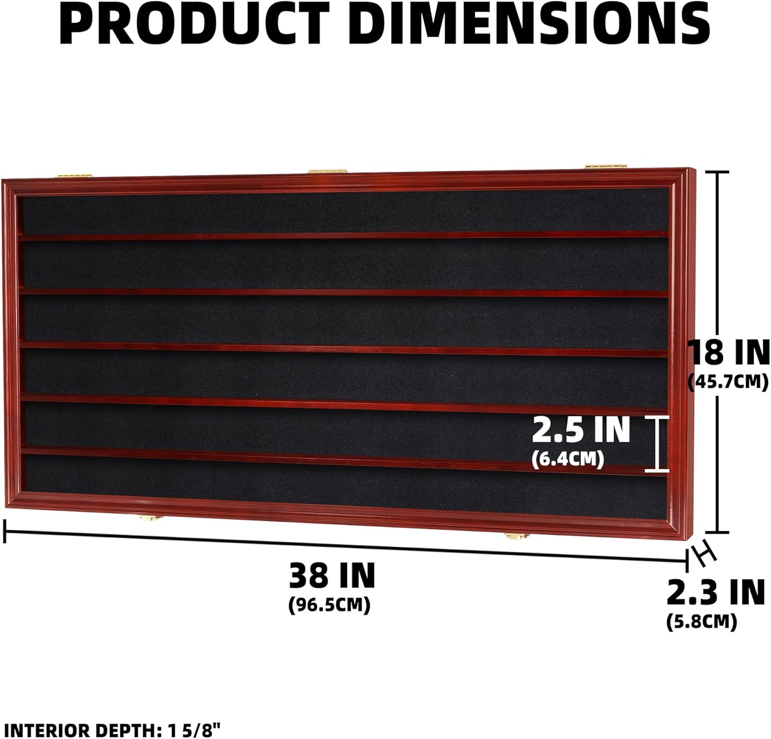 HO Scale Trains Display Case Wall Cabinet Shelves Compatible with Hot Toy Car Wheels 1:64 ad 1:43 Scale or N Scale Trains UV Protection Lockable (Mahogany Finish)