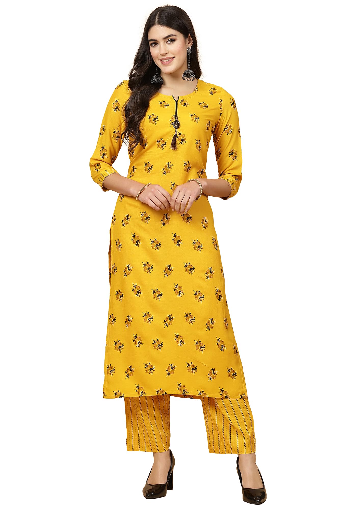 pistaa's Women's Viscose Printed Readymade Salwar Suit Set-picture-12