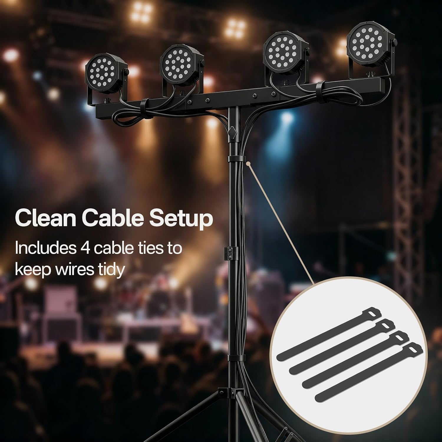 Heavy Duty DJ Lighting T-Bar 5 Lights Portable Extension Cross Bar Mount for 35mm Tripod Pole Stand - Portable Stage Lights T Bar Mount on Tripod Speaker Stand for Better Stage Atmosphere