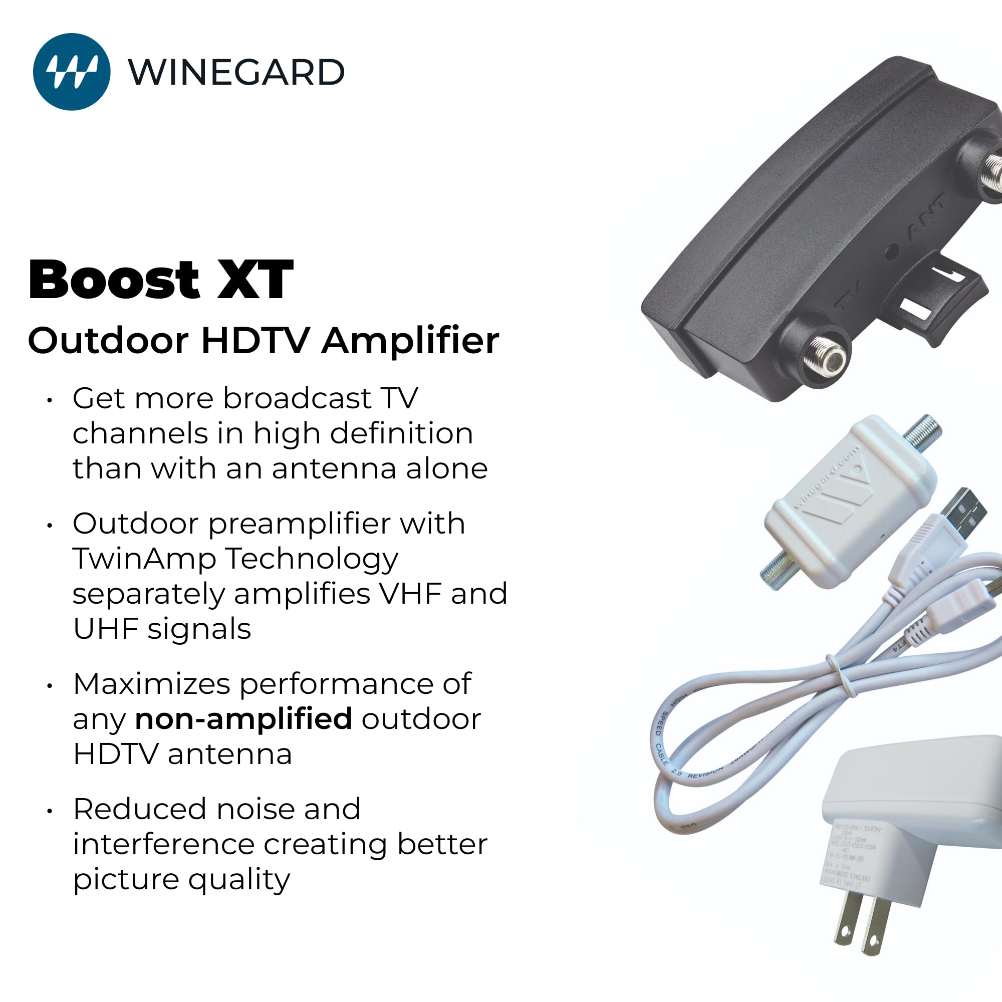 Preamplificatore TV Antenna Boost XT LNA-200 Black 4K HD Signal - Dettaglio