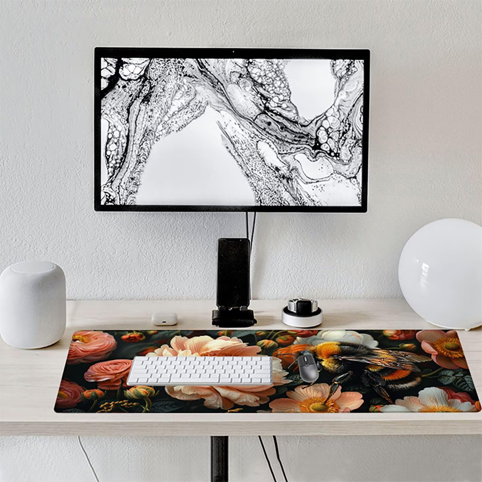 Abeja Alfombrilla Ratón Gaming XXL 1500x800x3mm, Alfombrilla Gaming Rosa Mousepad con Base de Goma Antideslizante, Impermeable Desk Mat para Teclado y Raton, Accesorios Gaming, Regalos de Hombre 0-5