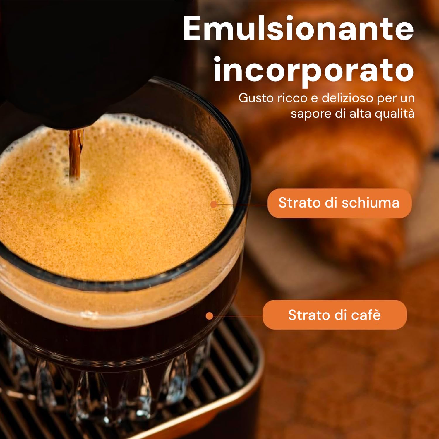 Avilia Macchina Caffè per Capsule 1400W, Pressione 19 Bar, Capacità 700ML, Funzione Spegnimento Automatico, Scaldatazze Integrato