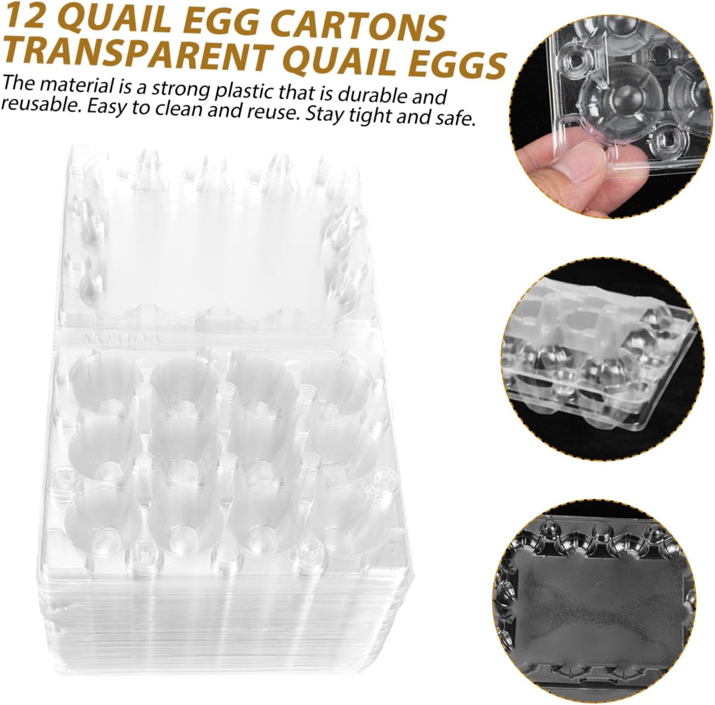 50pcs Quail Egg Packaging Containers Lightweight and Compact Egg Storage Tray Quail Holder for Kitchen Refrigerator Supermarket Use