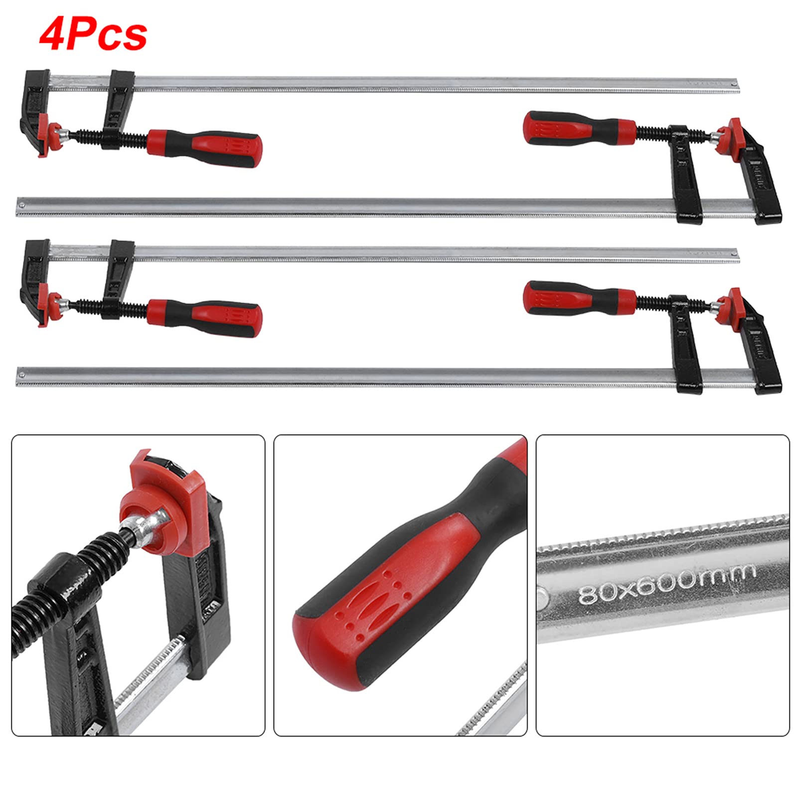 JatilEr Lot De 4 Serre-joints à Une Main 11 Kg, Pinces De Serrage Et Tendeur De Serrage Pour Une