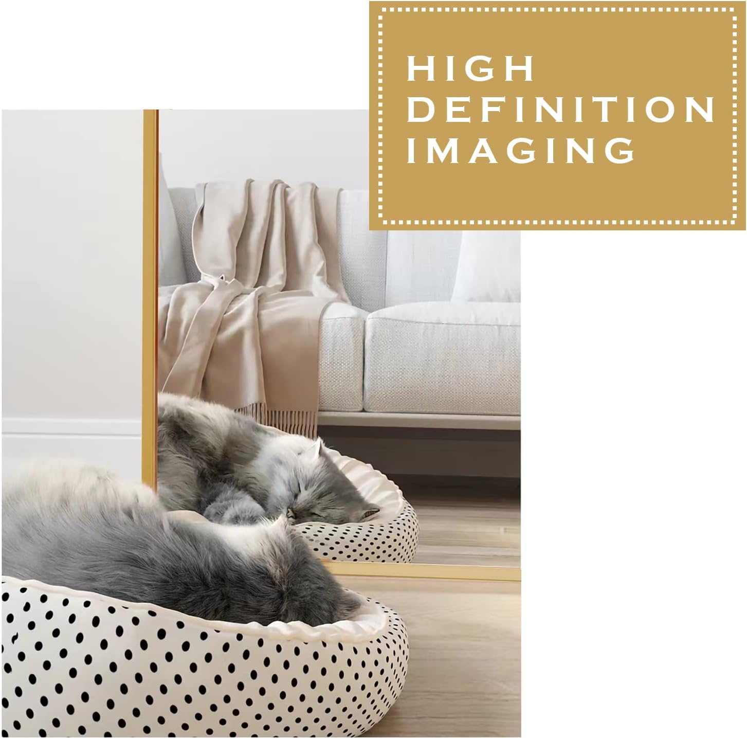 65" × 24" Full Length Mirror, Floor Big Mirror, Wall Mirror, Large Body Mirror, Standing Mirror, Aluminum Alloy Thin Framed Mirror, Classic Mirror for Bedroom, Living Room, Dressing Room