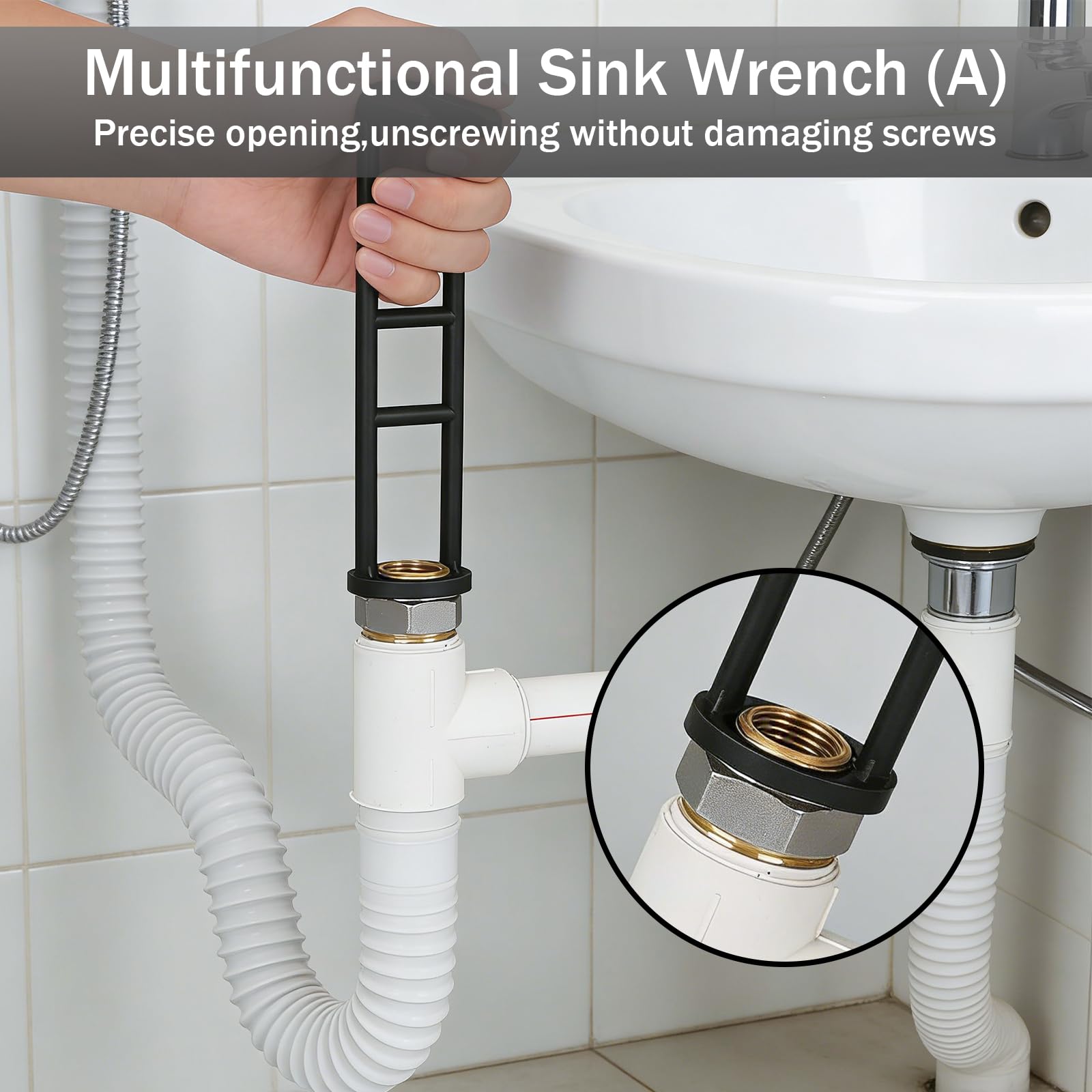 2-Pack Multifunctional Sink Wrench, Basin Faucet Installation Tool for Tight Spaces - Plumbing Wrench for Kitchen, Bathroom & Home Use — view 4