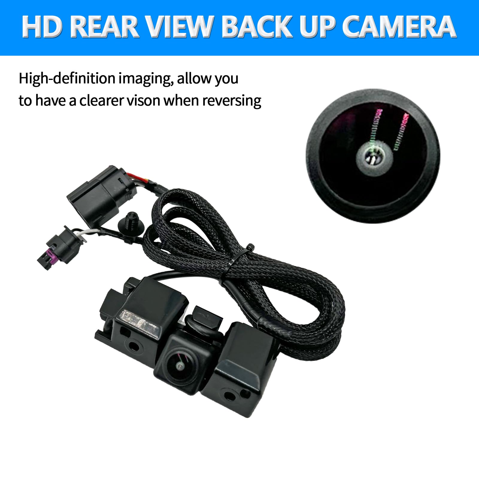 Rear View Back Up Camera Compatible with Chevy Silverado/GMC Sierra 1500 HD 2500 HD 3500 HD 2016-2018 Replaces 84062896