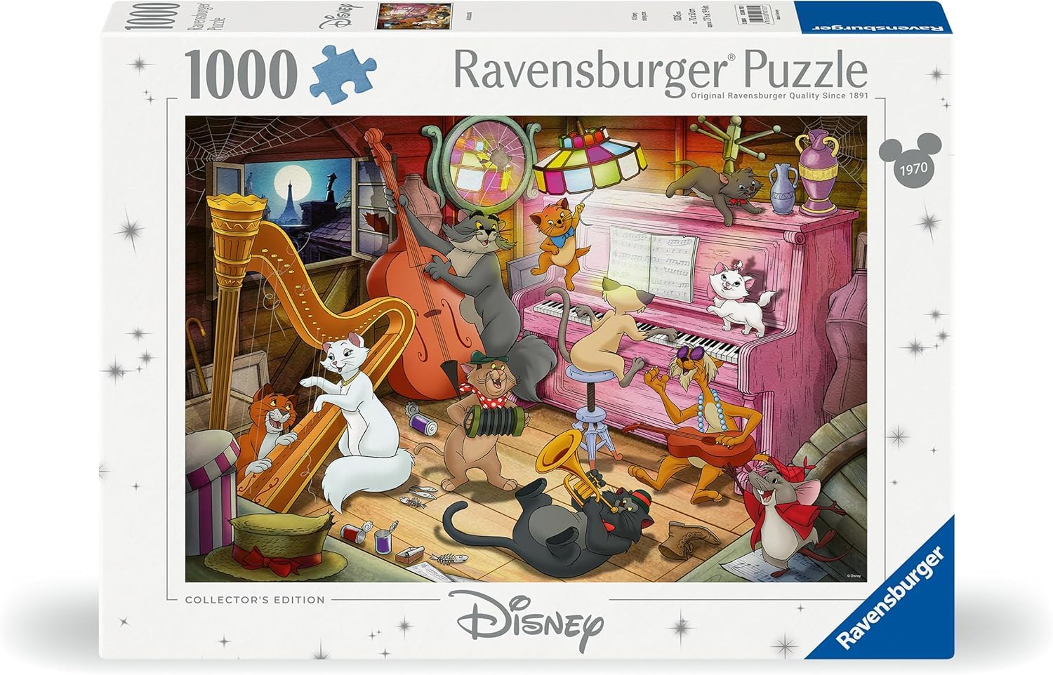 Ravensburger - Puzzle 1000 Pezzi Disney Gli Aristogatti, Adulti 70x50cm