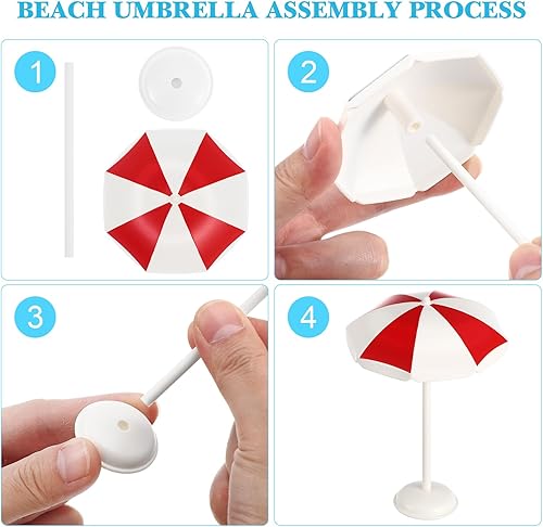 Miniatura 9 de Mini juego de muebles de casa de muñecas con anillo de natación, piscina y silla de playa, plástico, colores surtidos, 7.87 x 3.54 x 0.78 pulgadas,