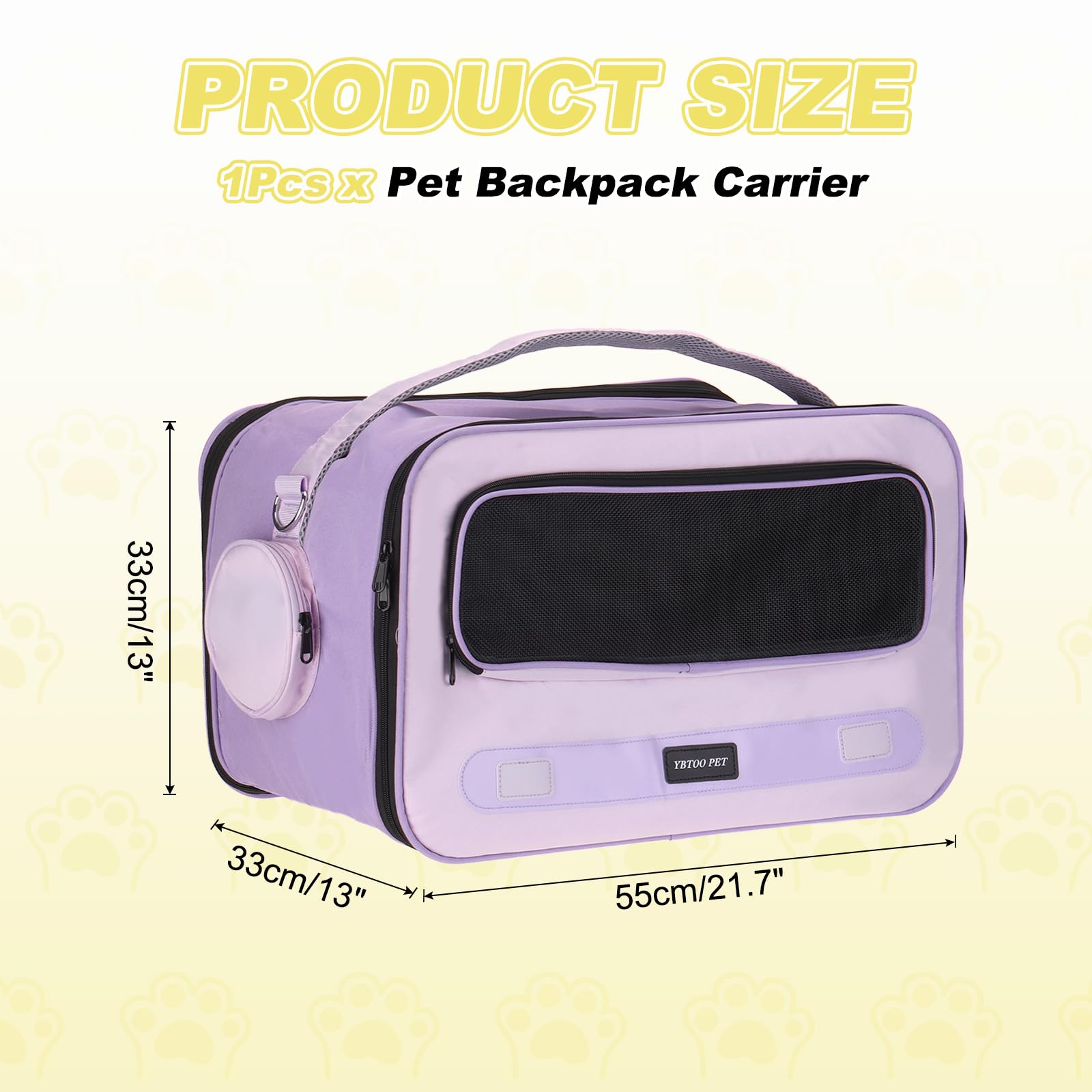 QUARKZMAN Transportín para Gatos para Mascotas, Correa Ajustable para El Hombro, Bolsa Transportadora para Perros Y Gatos Transpirable hasta 14.3 Lbs (Púrpura),