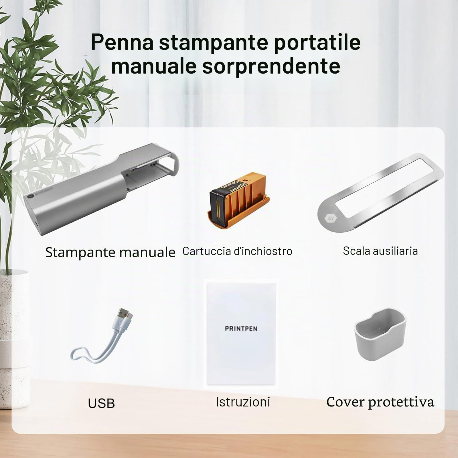 Stampante Commestibile Portatile, Stampante Alimentare Multifunzionale, Penna a Getto D'inchiostro Wireless per Alimenti Con Controllo App, Precisione 300 Dpi, Per Caffè, Pane, Torte, Biscotti,Brown