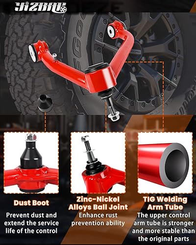 Miniatura 6 de YIZBAP Brazos de control superiores delanteros con rótula para Silverado 1500 GMC Sierra 1500 2007-2018, suspensión de elevación de 2-4 pulgadas,