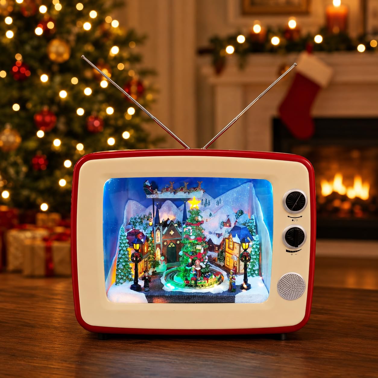 Amazon.com: MOMENTS IN TIME Animated Red Retro TV Christmas