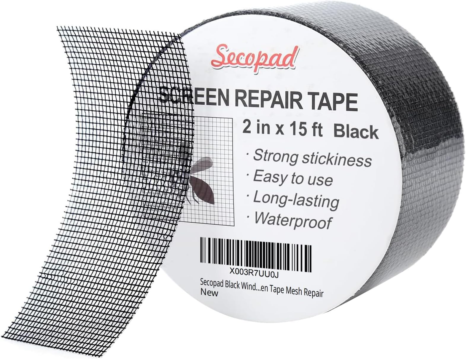 Mosquito Net Repair Tape 5 cm x 4.5 m Fly Screen Repair Kit Waterproof Mesh Repair Patch Black
