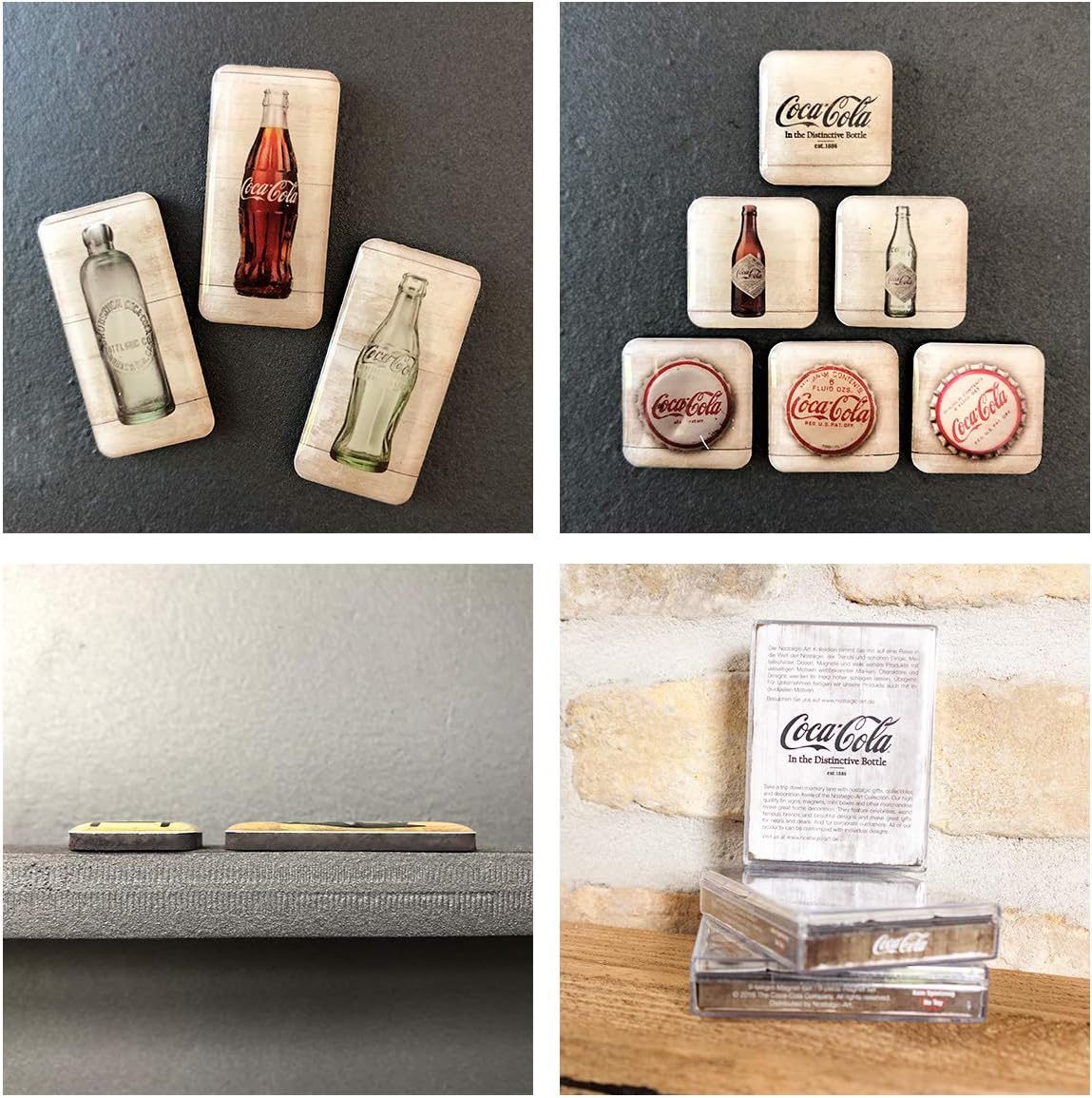 Nostalgic-Art 83082 Coca-Cola - Bottle Timeline, Magnet Set (9pcs)