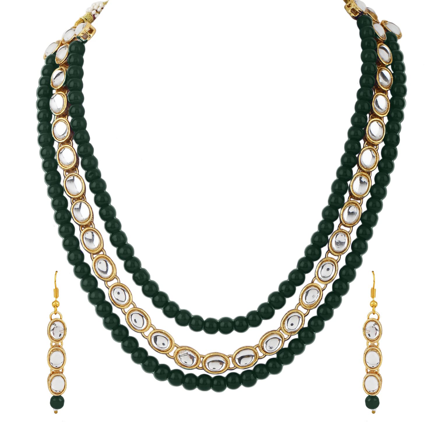 Shining Diva Fashion Latest Stylish Fancy Long Traditional Kundan Necklace Jewellery Set for Women (12698s), Green, One (B09KXDHZDP) Amazon Price History, Amazon Price Tracker