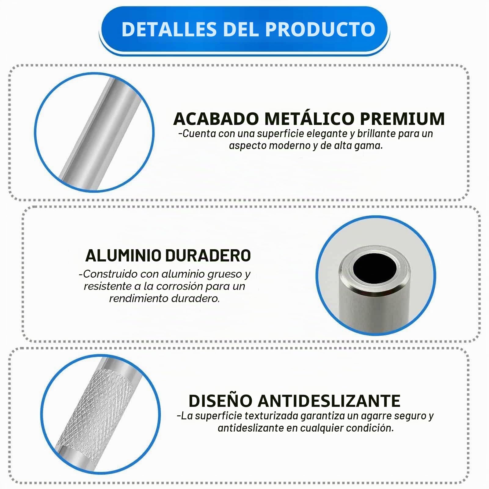 Juego de 4 pajitas de metal reutilizables de 7 cm, tubos de extracción de calidad prémium portátiles (2 negras y 2 plateadas)