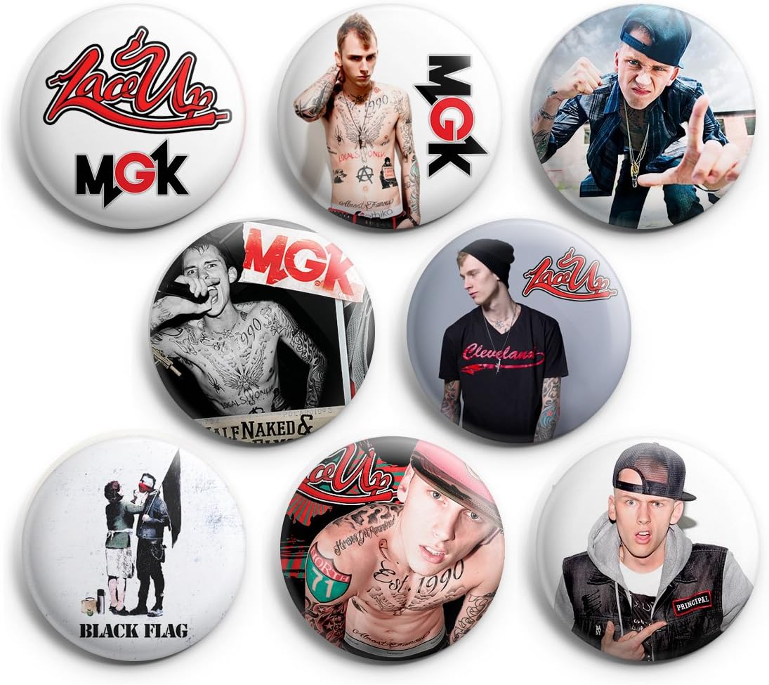 Machine Gun Kelly MGK Pinback Buttons 8Pcs 1.25 inch