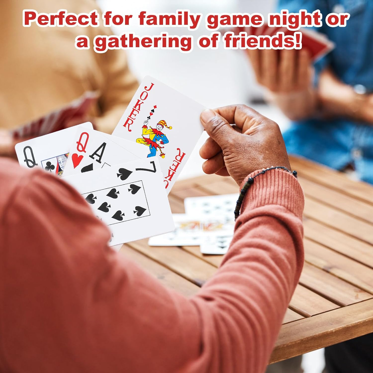 TYYIHUA 6 Pack Large Print Playing Cards, Poker Size Jumbo Index Deck of Cards for Seniors, Vision Impaired, Low Vision Crowd, for Blackjack, Euchre, Canasta Card Game (3 Blue 3 Red)