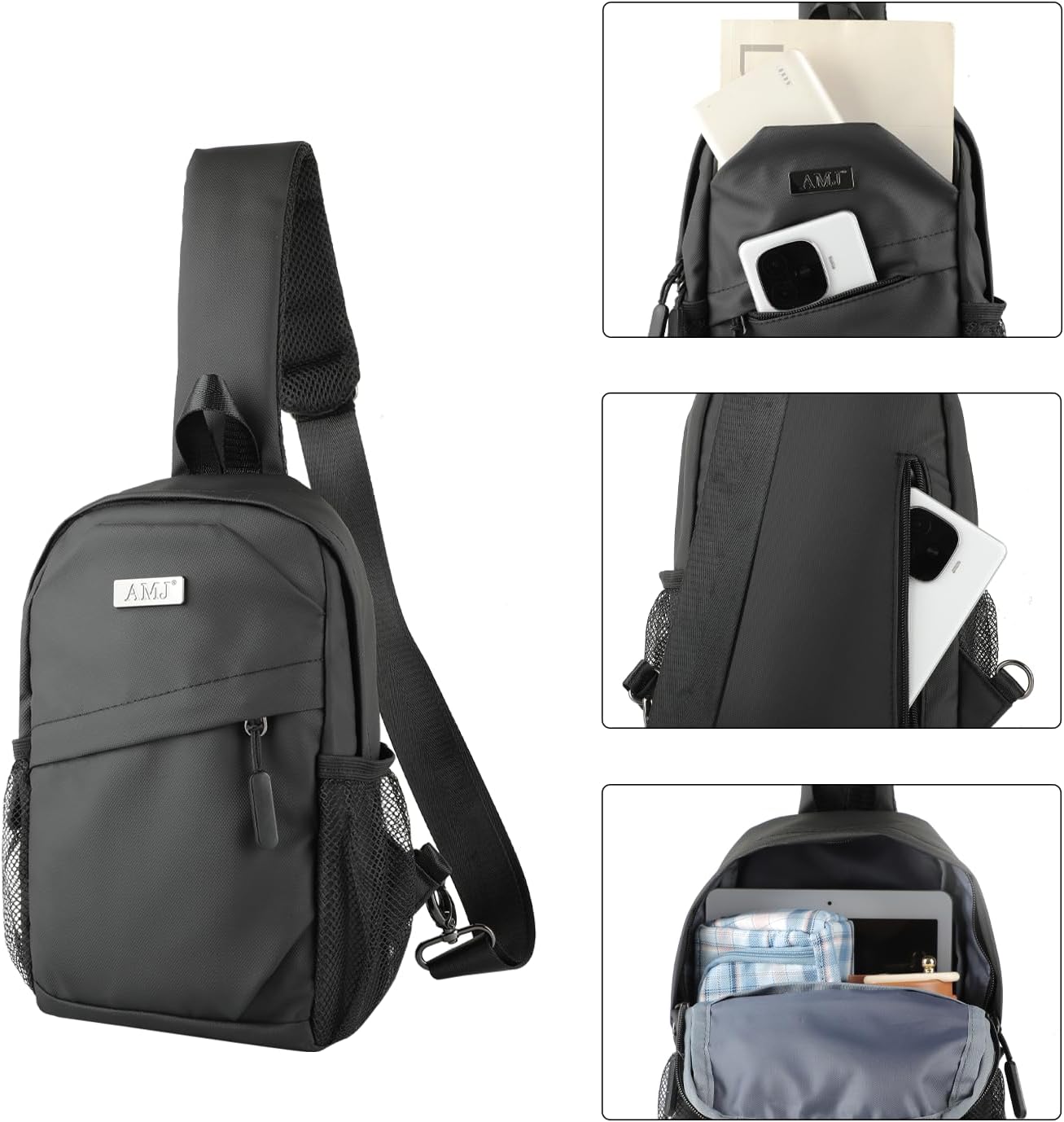 AMJ Cross-body Bag Small Handbag For Men, Shoulder Mini Bag For Women, Travel Chest Daypack for Hiking, Camping, Sports