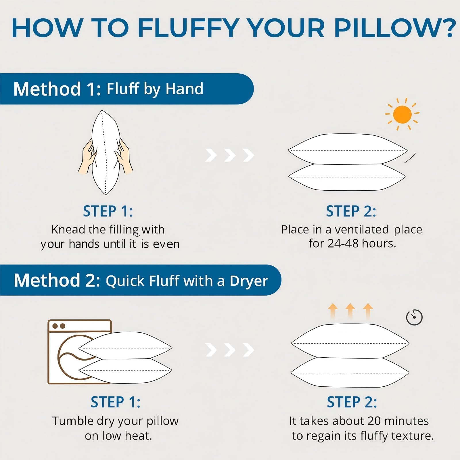 Firm Queen Size Set of 2 Down Alternative Pillows U256