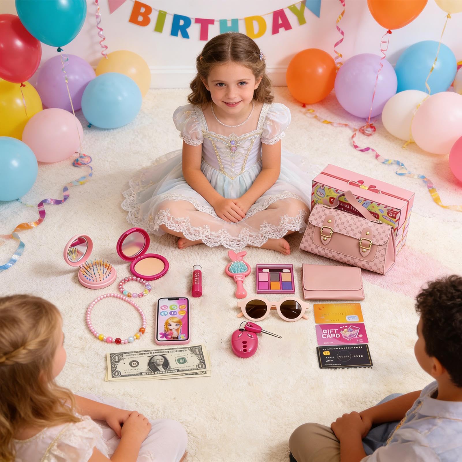Scatola di trucco giocoso per bambini Borsa da principessa portatile per