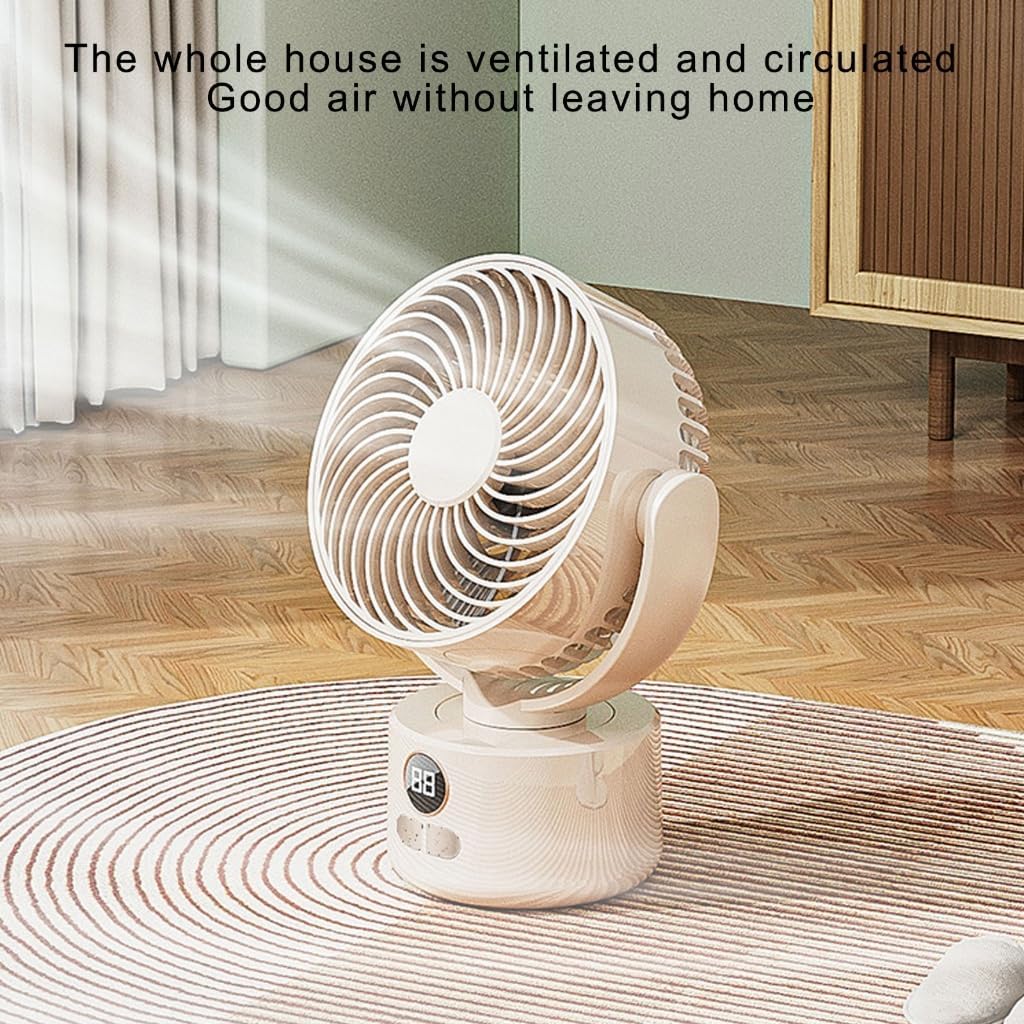 Rechargeable Camping Fan With 3600mAh Battery Digital Screen USB Charging Tripod Stand Indoor Outdoor Cooling Fan