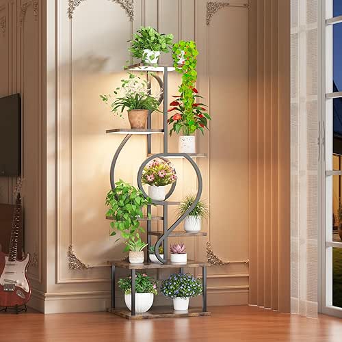 Plant Stand Indoor with Grow Light,8 Tiered Indoor Plant Stand,58"