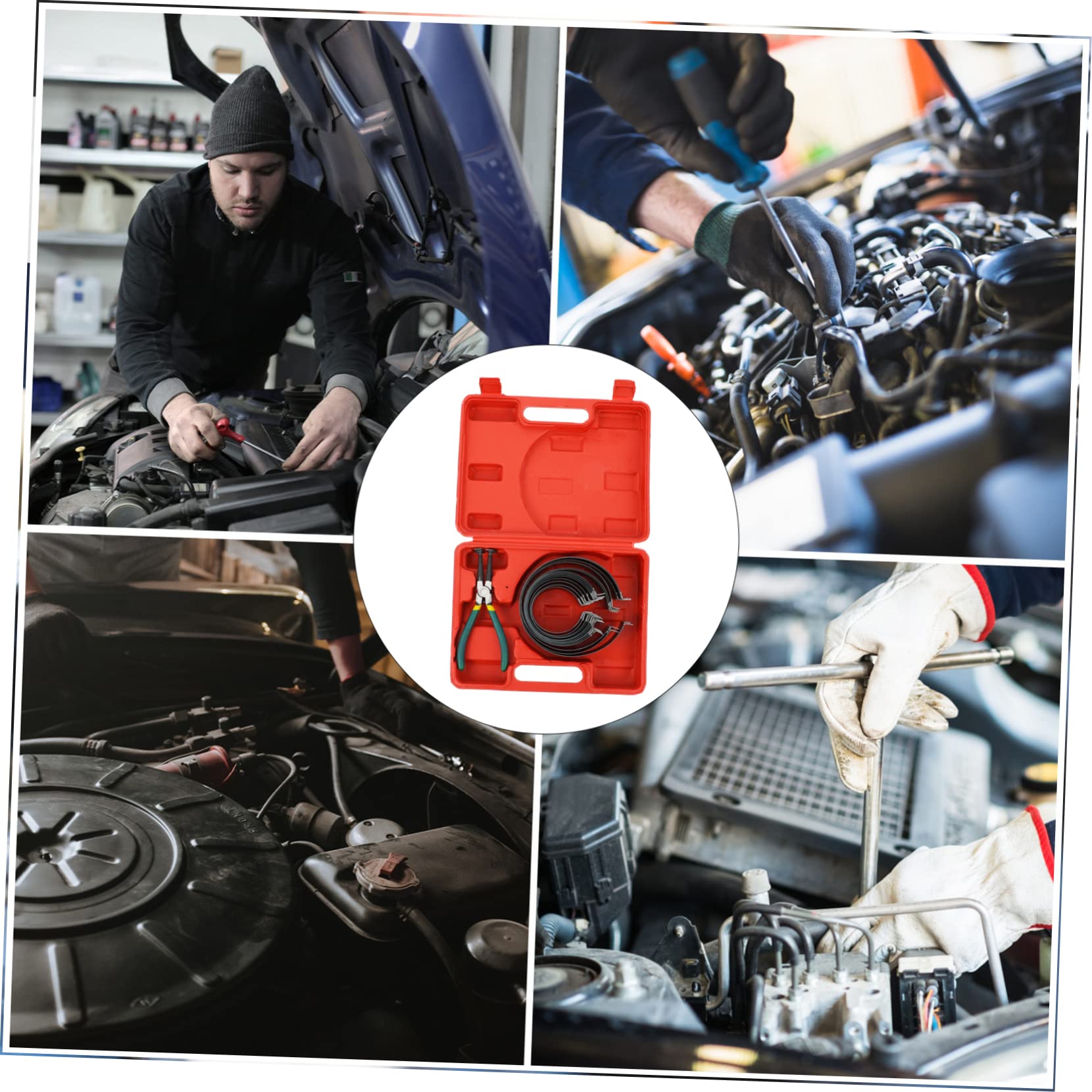 ULTECHNOVO 1set Utensili Per Compressore Anelli Pistone Per Motori Auto e Camion Strumenti Regolabili Per Installazione Cilindri Compatibili Con Diverse Di Anelli