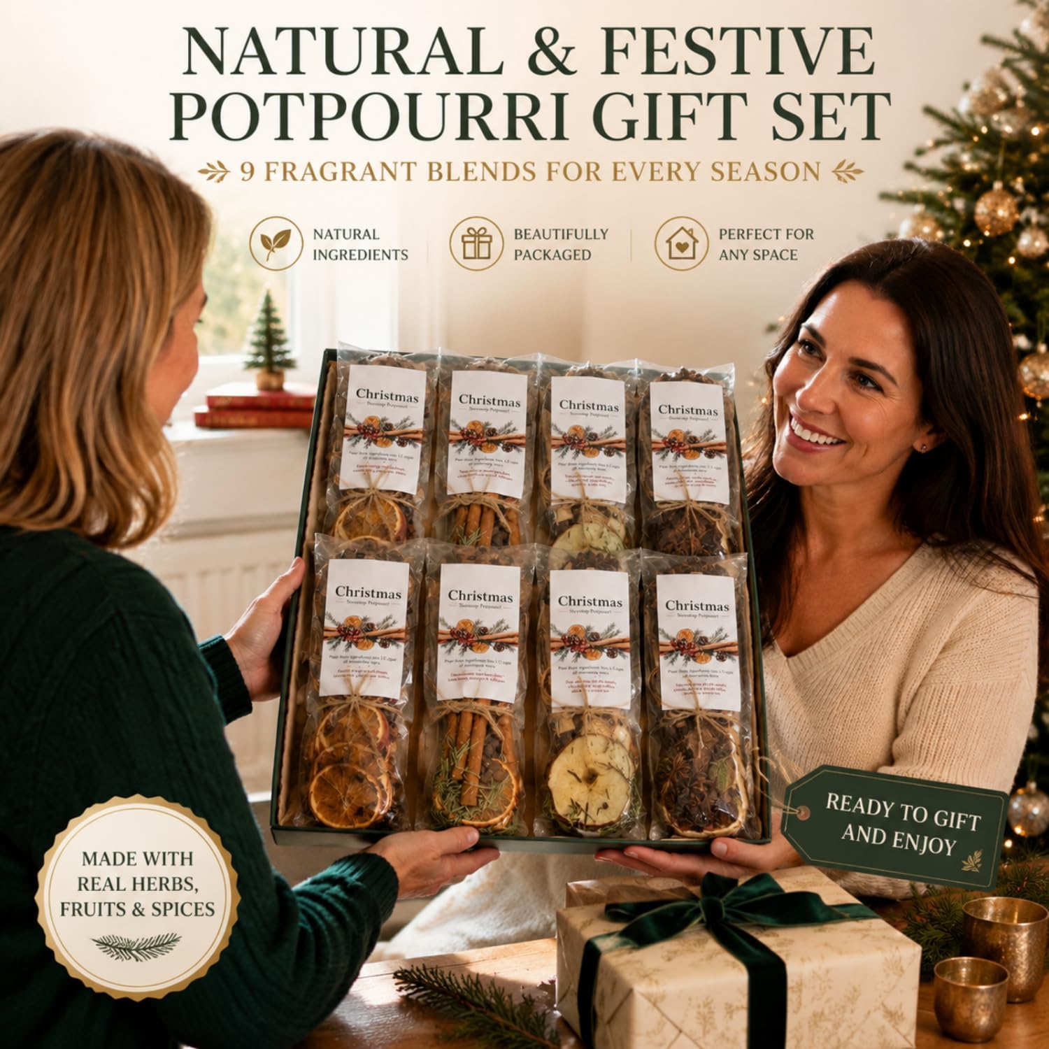 Loopeer 9 Pack Simmering Potpourri Kit, Holiday Dried Fruit & Spice Mix