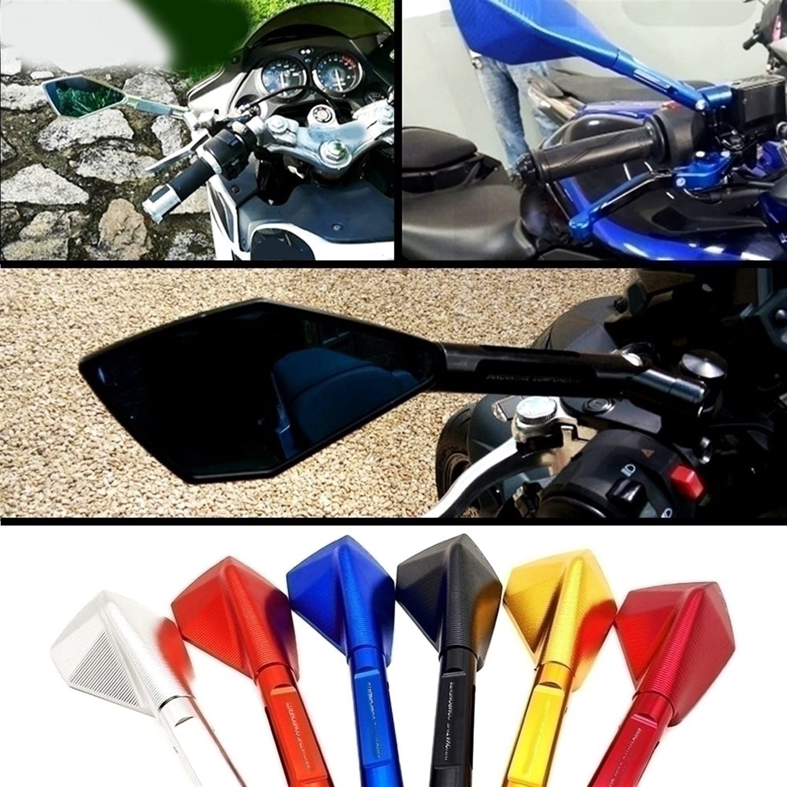 Rétroviseur Rétroviseurs De Moto pour Benelli Leoncino 500 TRK 502 pour Hyosung Gt650r Rétroviseurs De Guidon De Moto en Aluminium Bleu Pièce De Moto (Color : Rot)