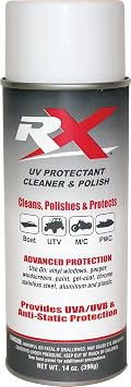 Hardline Products USA RX UV Protectant Cleaner & Polish 14oz Plastic & Vinyl Restorer Spray Hydrophobic UV Block for Boat Isinglass, UTV Windshields, Motorcycle Visors, Marine Gel-Coat
