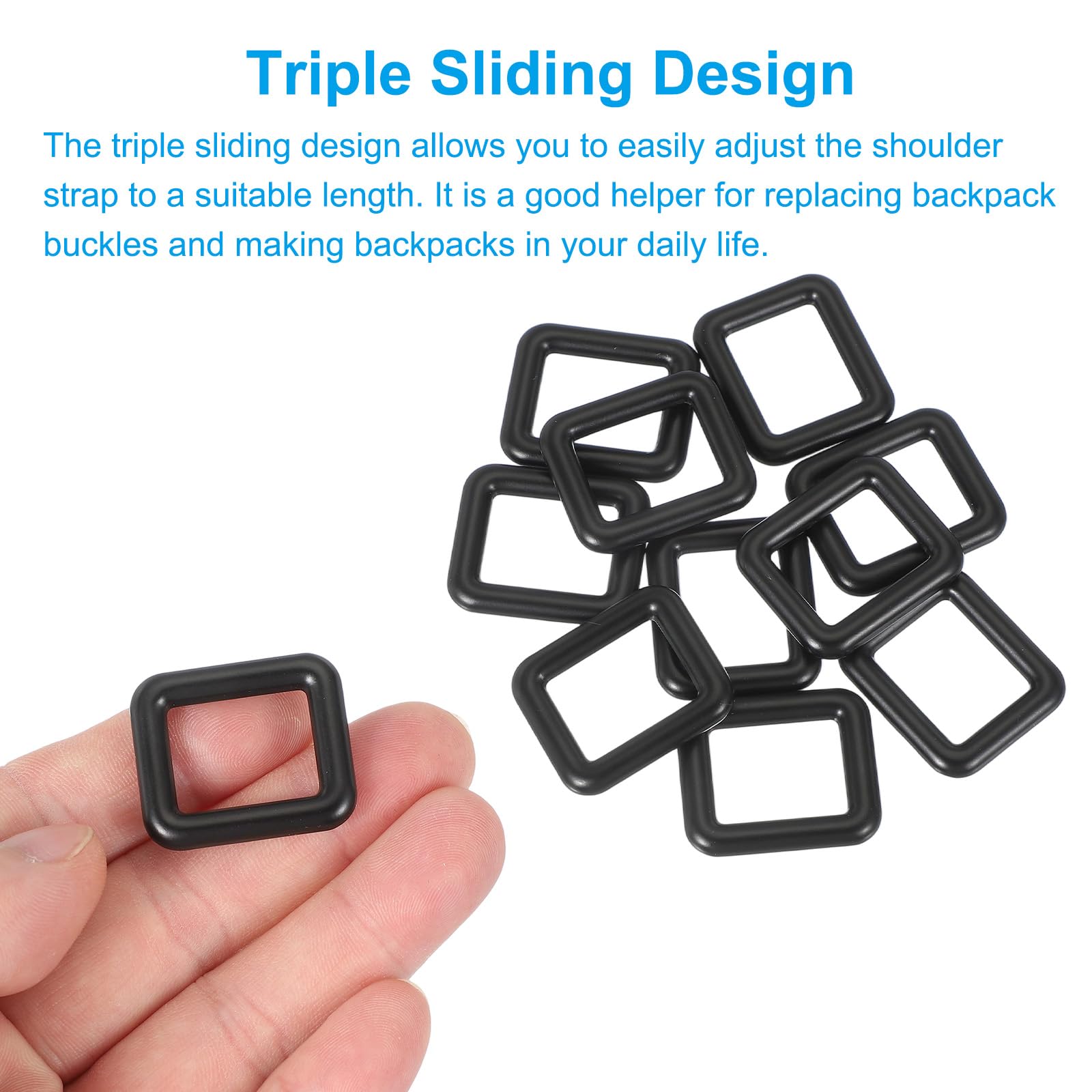 PATIKIL Metal Rectangle Rings Buckle 19mm - Image 3