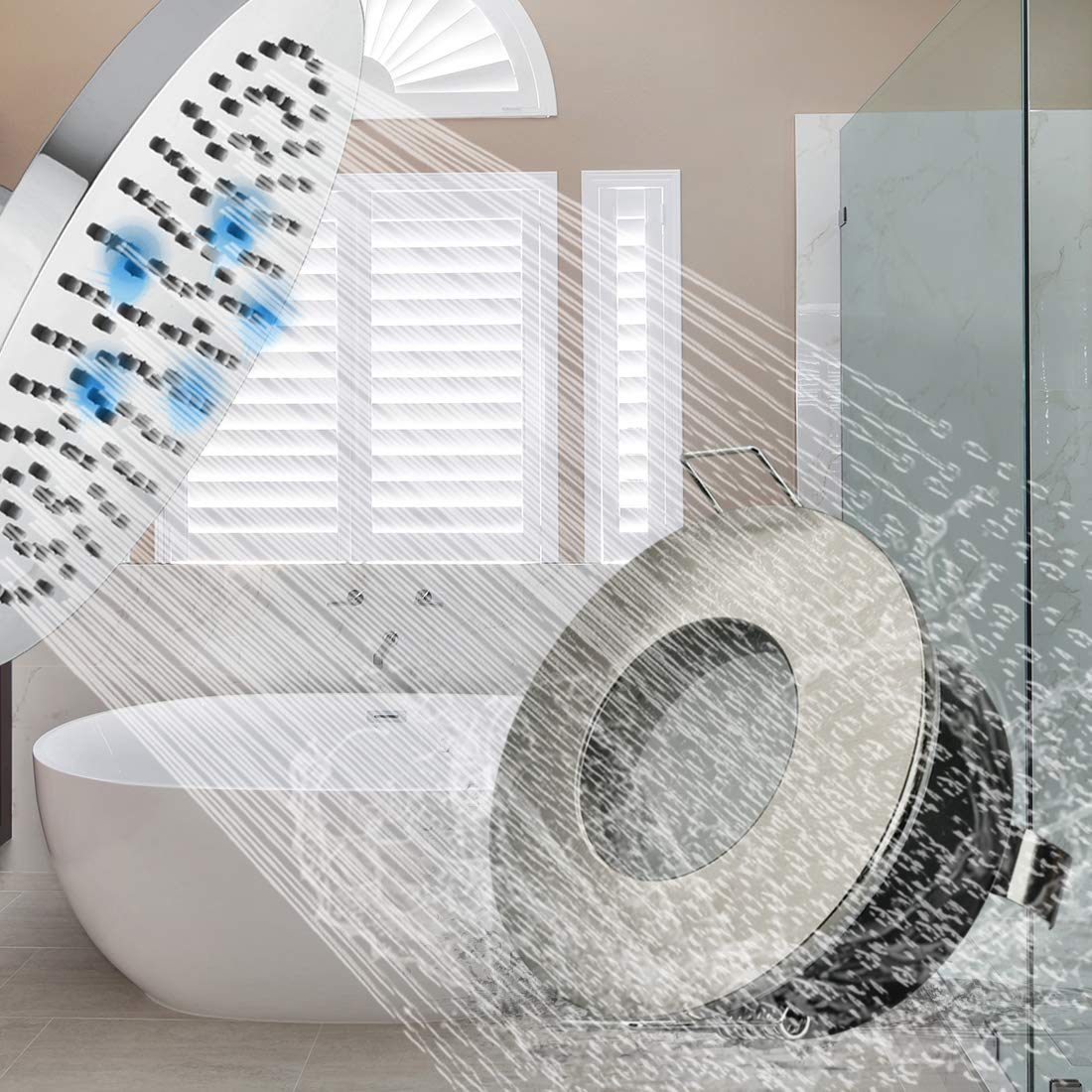 KYOTECH 5x Tondo Cornice per faretto LED da incasso IP65 con attacco GU10, acciaio inox spazzolato, per il bagno soggiorno cucina camera da letto