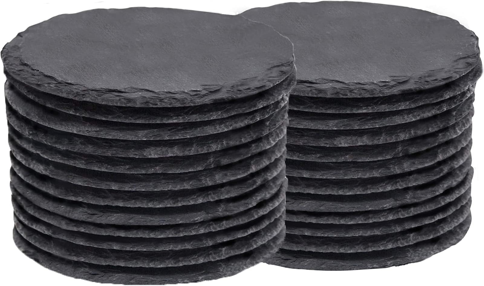 Amazy Slate Coasters + Chalk (Set of 8) Slate Drink Coasters with Handy