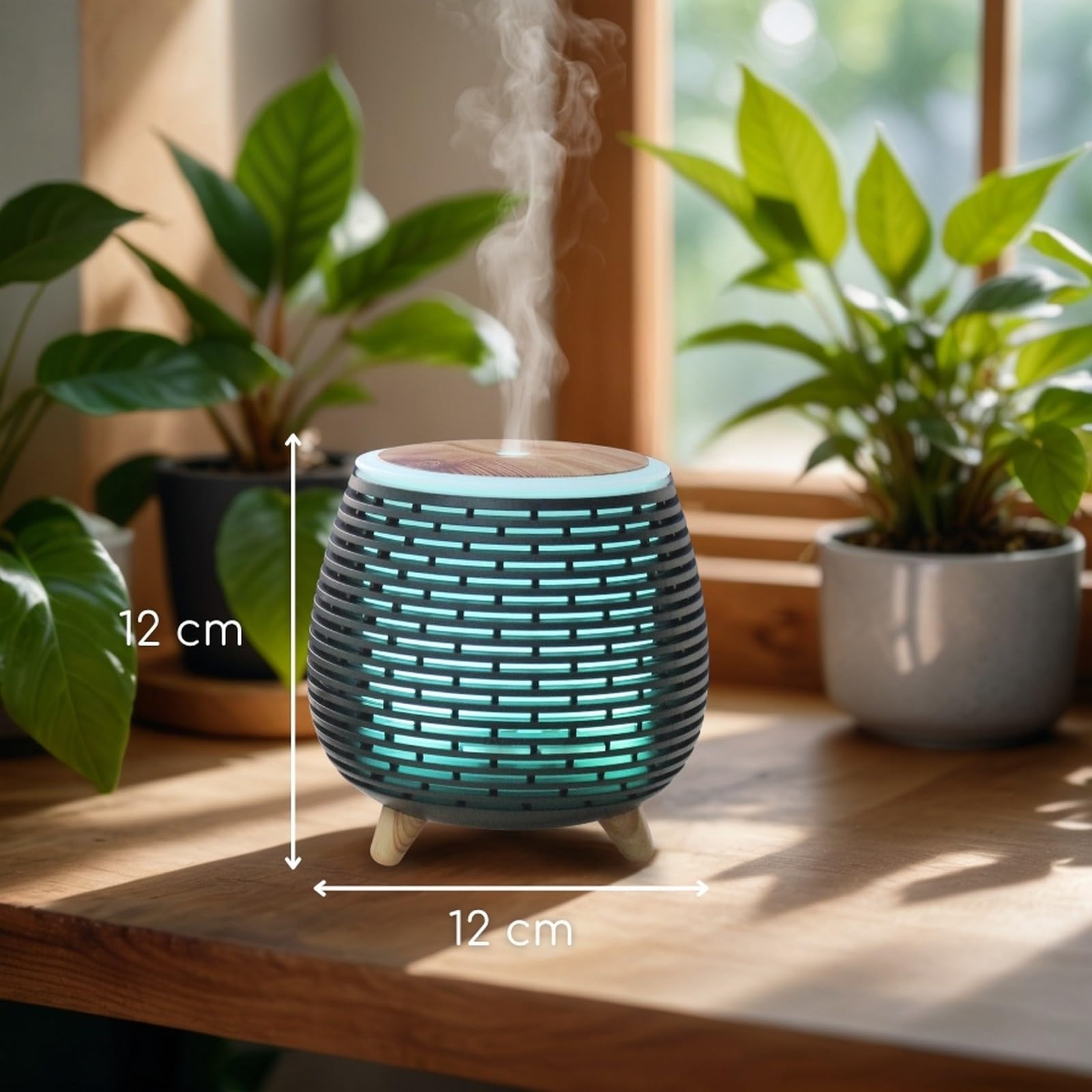 Zen'Aroma Diffusore Olio Essenziale Tony, Diffusore Ultrasonico Aromaterapia a Freddo, Diffusore Profumo Elettrico USB, 2 Modalità di Diffusione, Spegnimento Automatico, Illuminazione a Led,