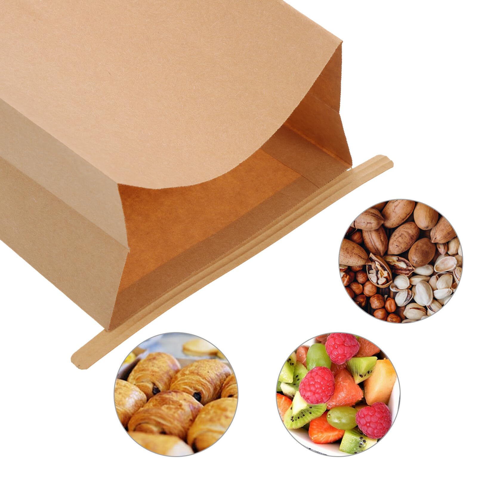 VICASKY Sacchetti per Biscotti Resistenti all'Olio in Carta Kraft 100 8oz Finestra Trasparente per Confezionare Dolci e Snack per Feste e Regali