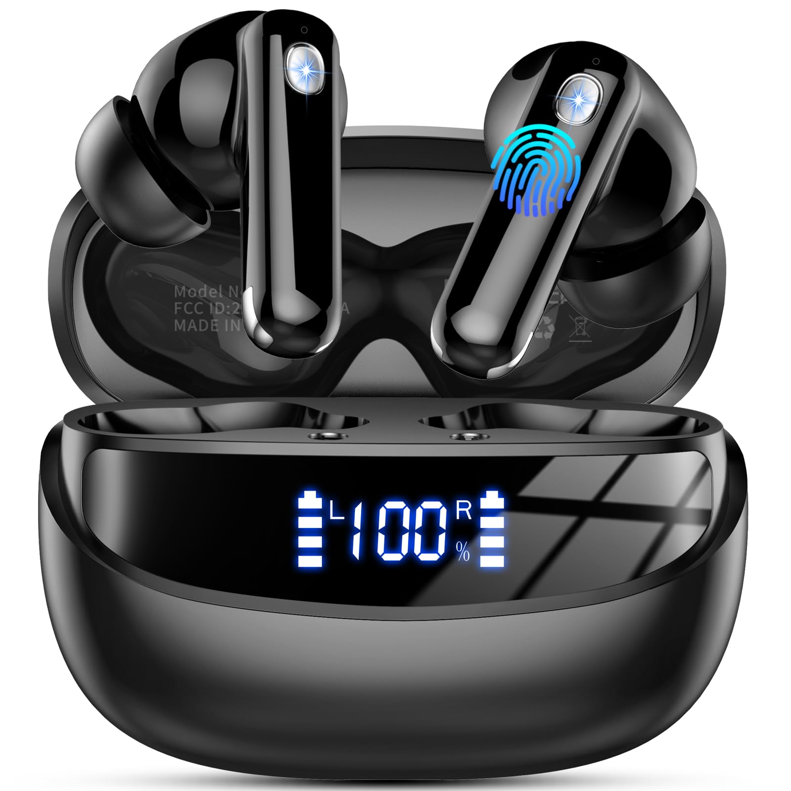 Nerunsa Auriculares Bluetooth 2026, Auriculares inalámbricos Bluetooth 5.4, 50 Horas de Tiempo de reproducción, Auriculares HiFi estéreo con 4 micrófonos de cancelación de Ruido ENC