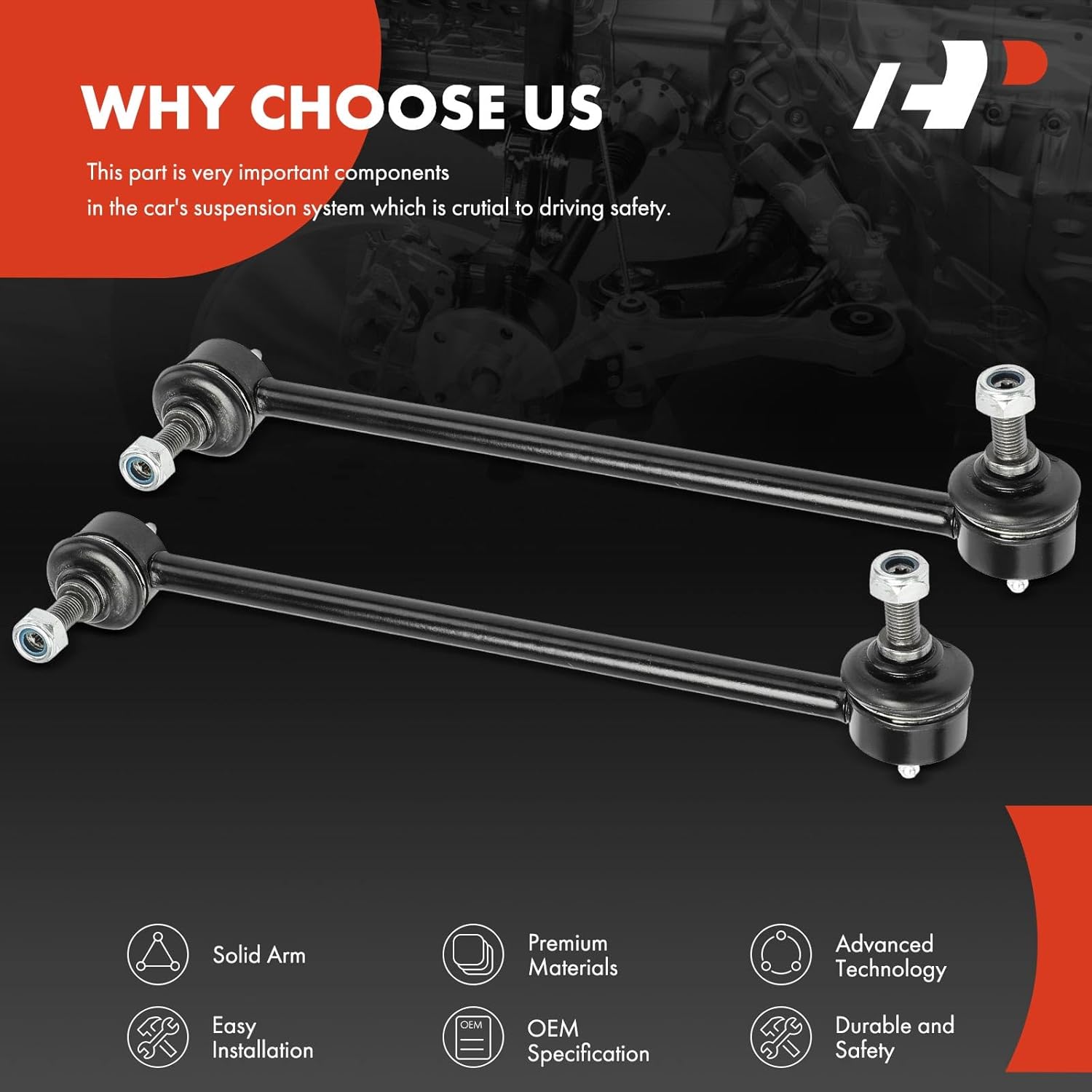 A-Premium 2 x Front Sway Bar Links Stabilizer Bar Links, Compatible with Porsche 911 1999/2002-2005