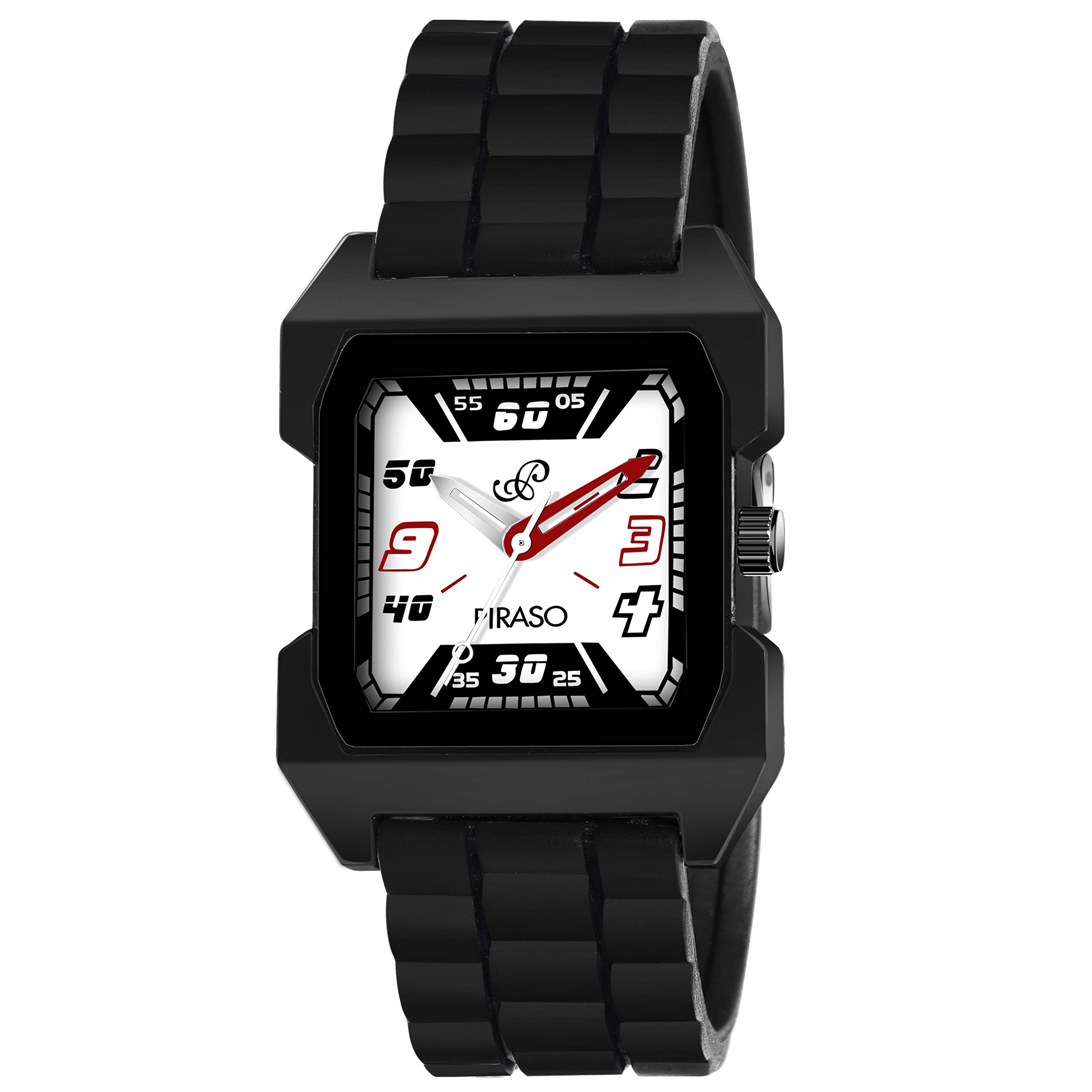 PIRASO Classy White Square Dial and Black Color Designer Mesh Band Watch for Men Boys (B08PRP5BG1) Amazon Price History, Amazon Price Tracker