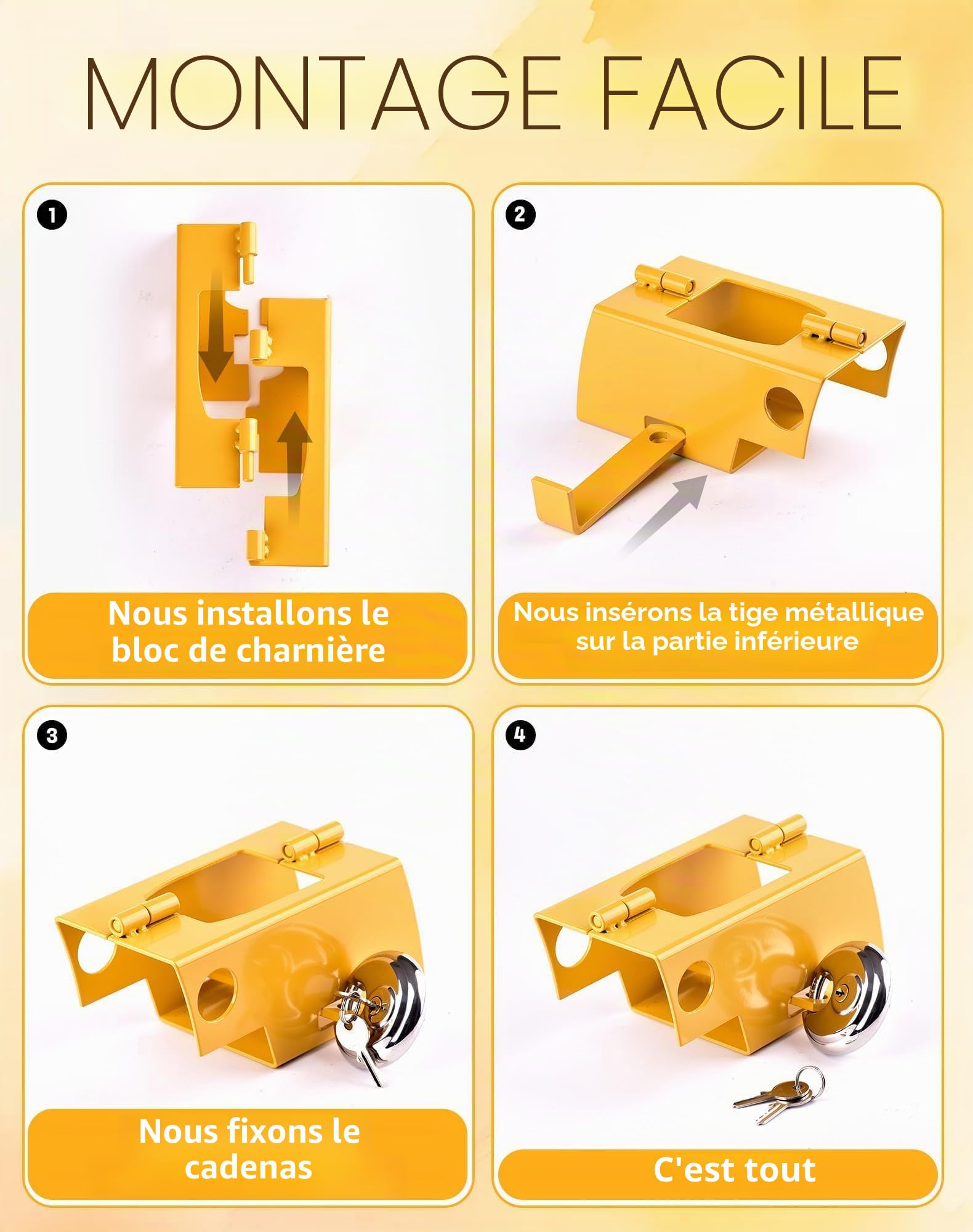 Anti Vol Remorque Cadenas Remorque Attelée et non Attelée Antivol Caravane Attelage Verrouillage Remorque Voiture