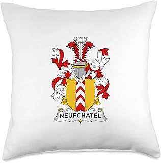 Neufchatel Coat of Arms - Family Crest Throw Pillow