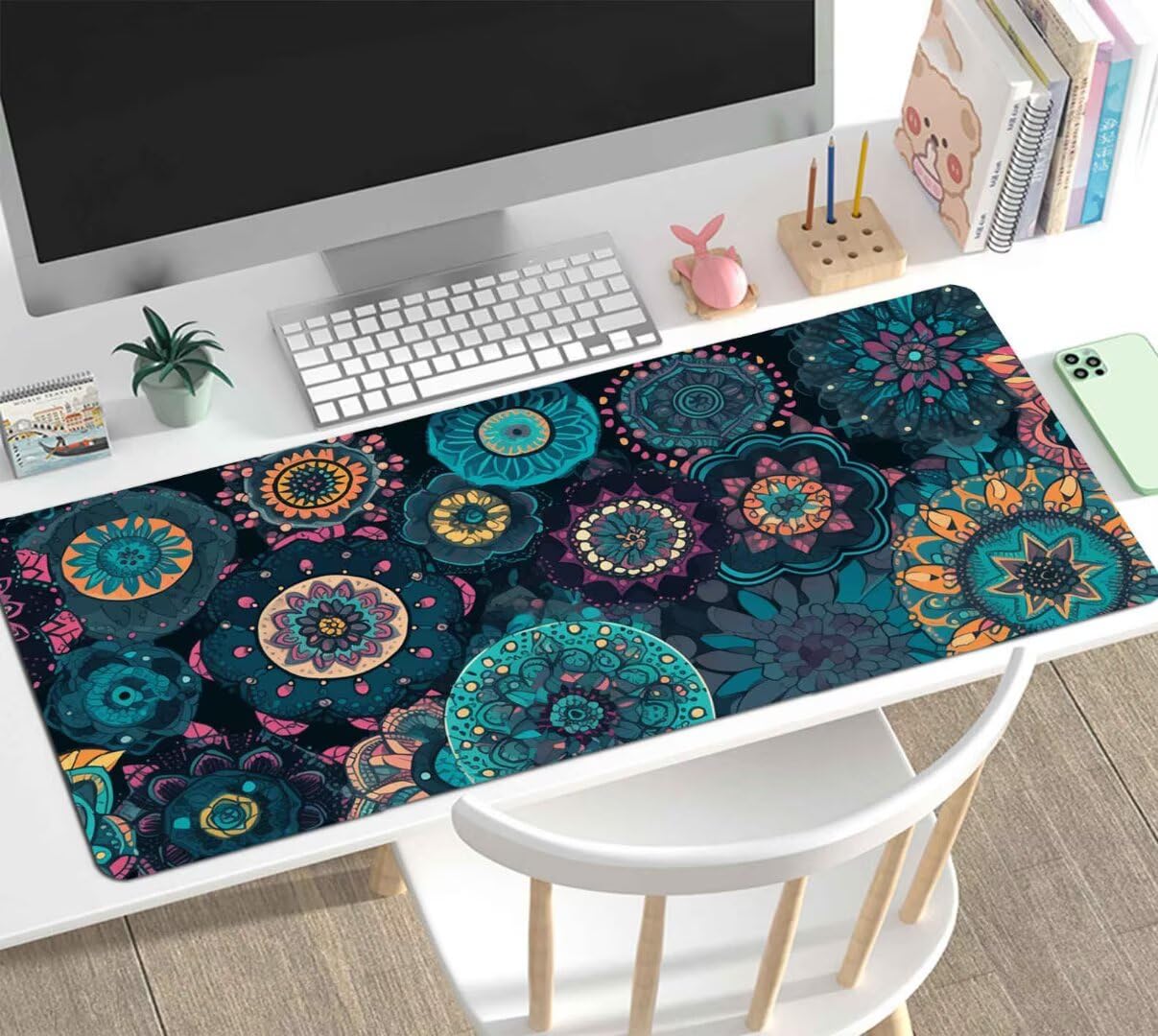 Alfombrilla Ratón XXL Gaming, Alfombrilla Escritorio 900x600x4mm, Mouse Pad Mat XXL Antideslizante, Alfombrilla Raton Base de Goma Tapete Rato Gamer Mousepad XXL para PC, Oficina Decor J-294