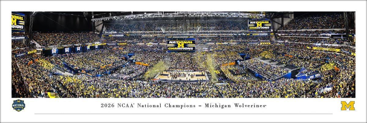 Michigan Wolverines, 2026 Basketball National Champions - Unframed Poster by Blakeway Panoramas