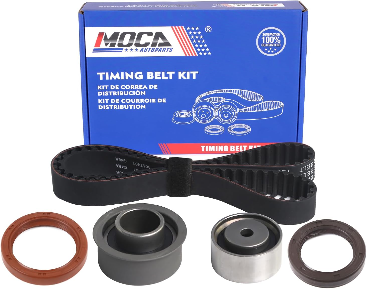 MOCA TCK278 Timing Belt Component Kit Fit 96-98 for Hyundai Elanatra & 97 for Hyundai Tiburon 1.8L DOHC
