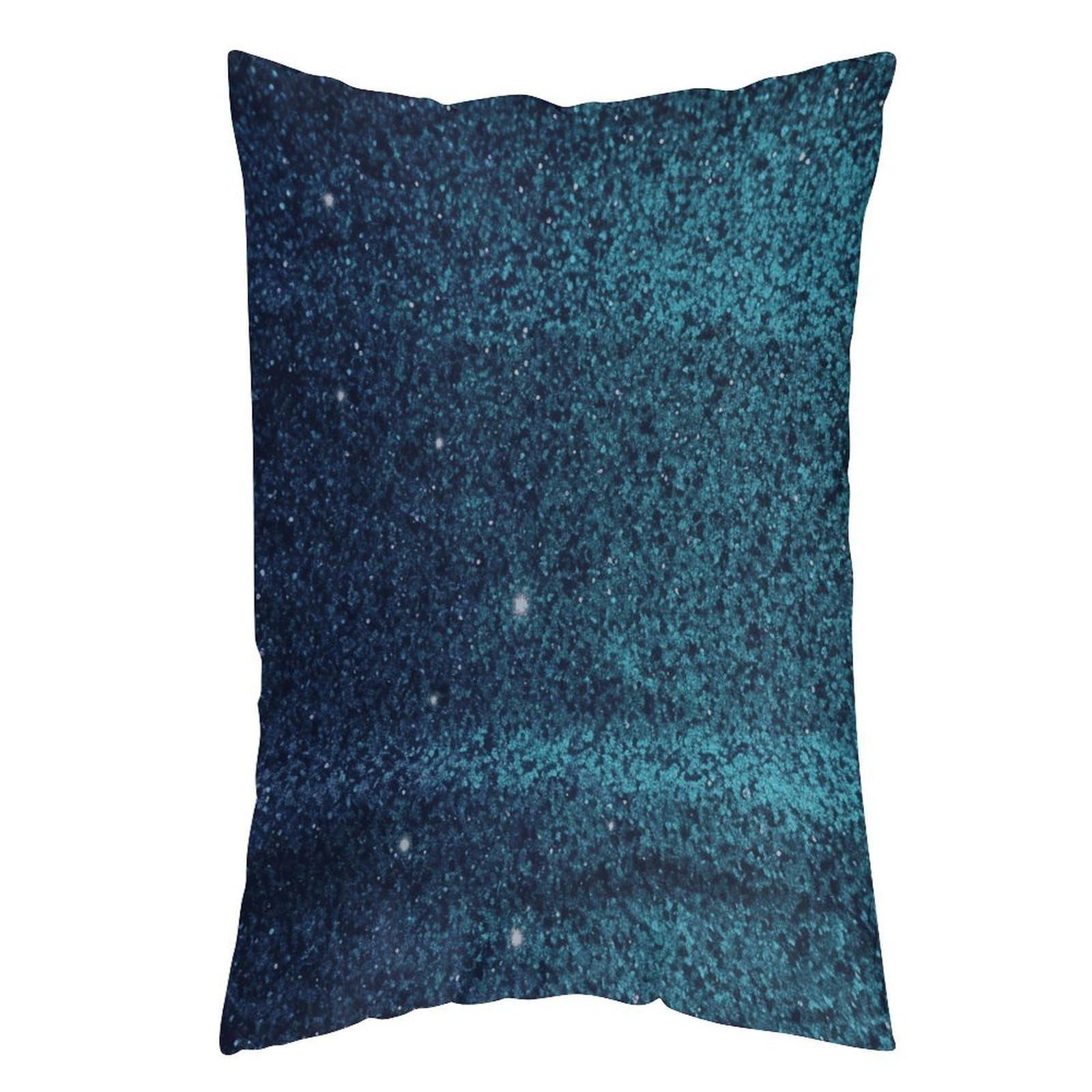 LDGSUPH Teal Glitter Pillow Cases Soft Pillowcase with Invisible Zipper Wrinkle Resistant Pillow Covers Breathable Removable Pillow Protector for Bed Sofa Car 12 "x20