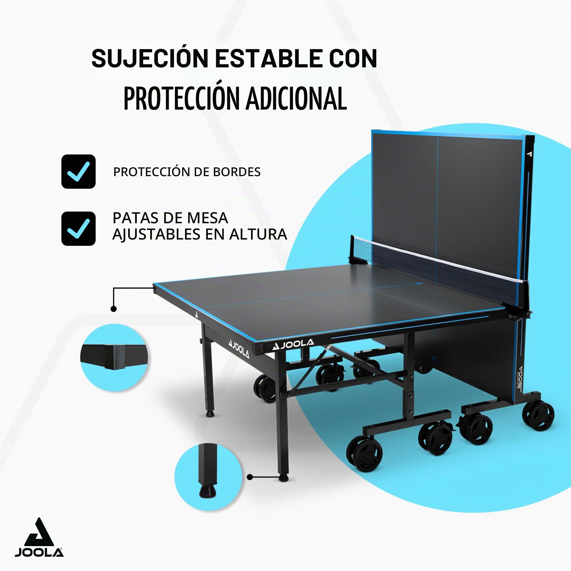 JOOLA Mesa de Ping Pong Profesional J500A Aluminio 6mm Plegable Resistente al Clima con Red