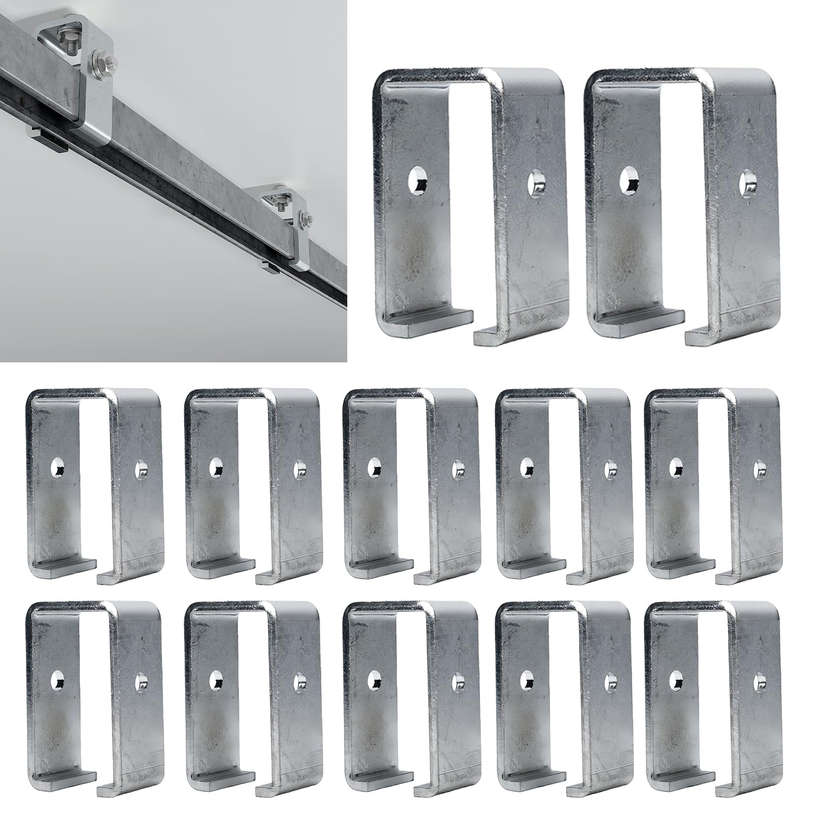 Fafeicy Staffa per Gancio per Binario per Carrello con Canale da 1-5/8