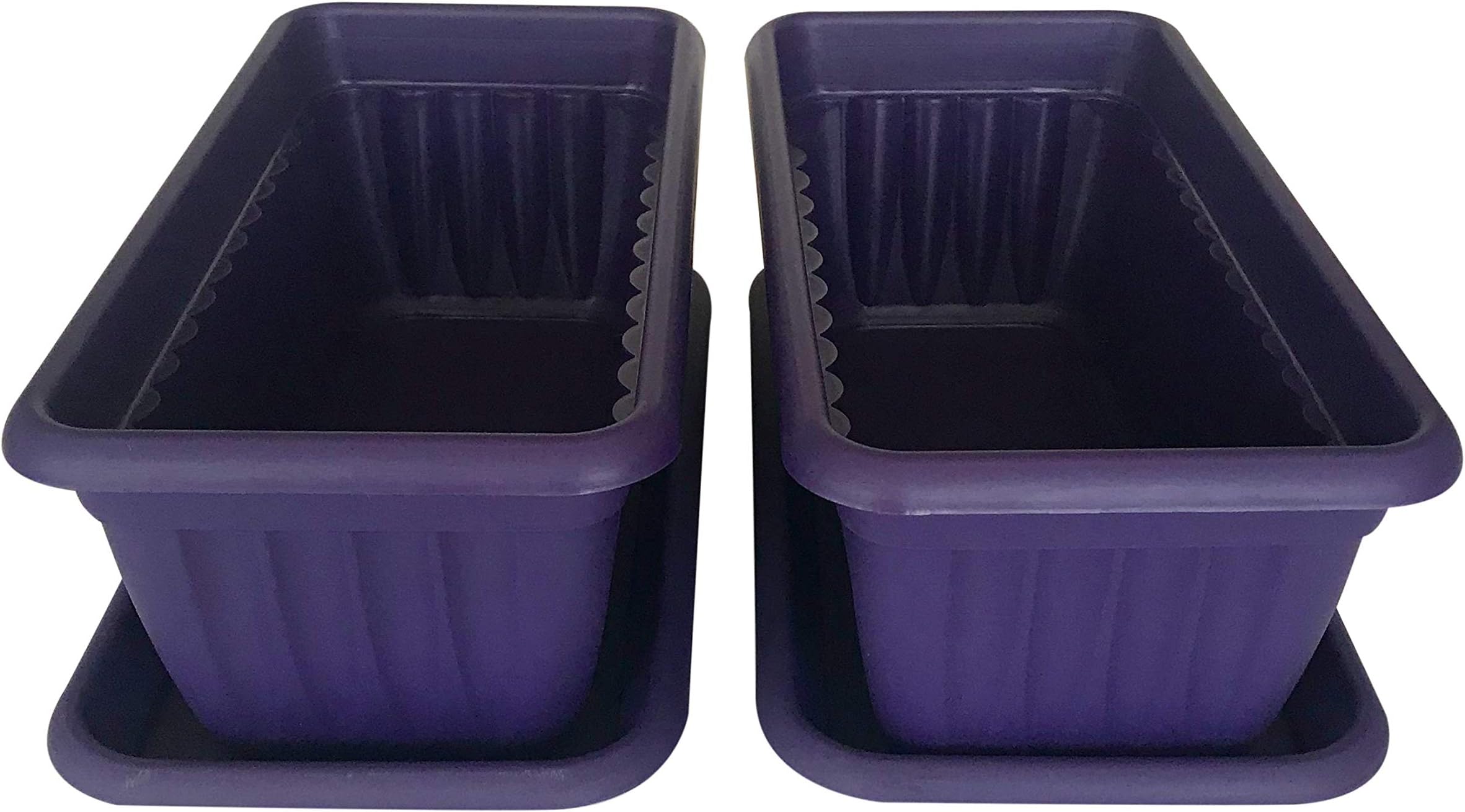 Premium High-Density Plastic Planter Denise 13.8" Set of 2 Units (Violet)